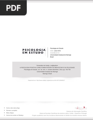 A psicologia positiva como fomentadora do bem-estar e da felicidade (Artigo)