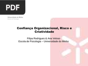 Confiança Organizacional, Risco e Criatividade (Apresentação)