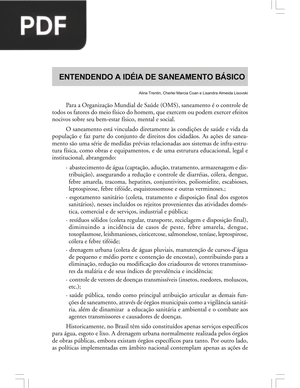 Entendendo a idéia de saneamento básico