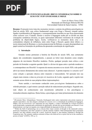 O conceito de intencionalidade (Artigo)