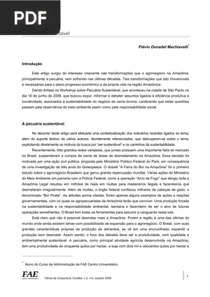 Pecuária sustentável (artigo)