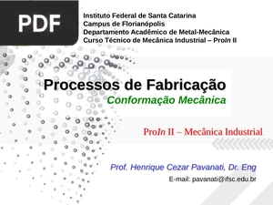 Processos de Fabricação (Apresentação)