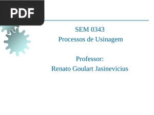 Processos de Usinagem (Apresentação)