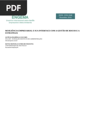 Resilência Empresarial e sua Interface com a Gestão de Riscos e a Estratégia