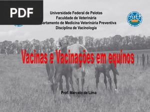 Vacinas e Vacinações em equinos (Apresentação)