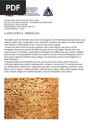 A arte egípcia / hieróglifo