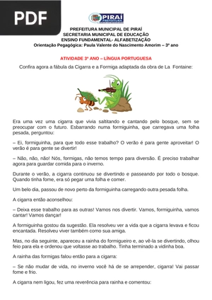 Cigarra e a Formiga