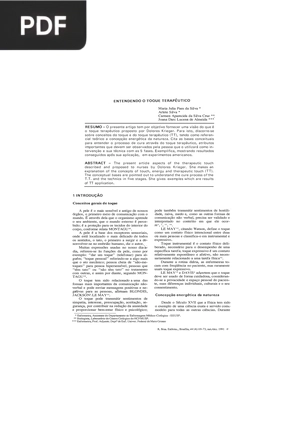 Entendendo o toque terapêutico (Artigo)