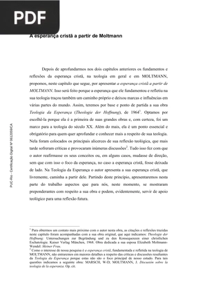 A esperança cristã a partirde Moltmann