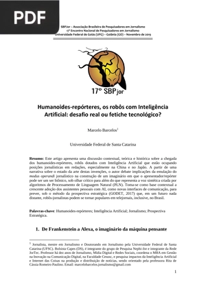 Humanoides-repórteres, os robôs com Inteligência Artificial: desafio real ou fetiche tecnológico?