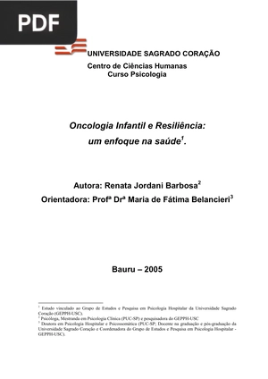 Oncologia Infantil e Resiliência: um enfoque na saúde