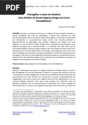 Hieróglifos e Aulas de História