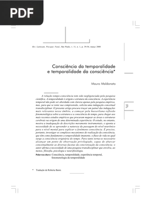 Consciência da temporalidade e temporalidade da consciência