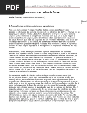 Ateu, humanameante ateu - as razões