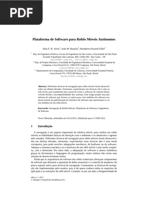 Plataforma de Software para Robôs Móveis Autônomos