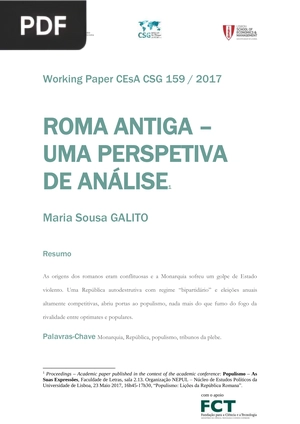 Roma antia- uma perspetiva de análise