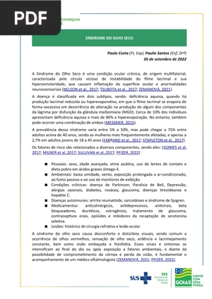 Síndrome de olho seco (Artigo)