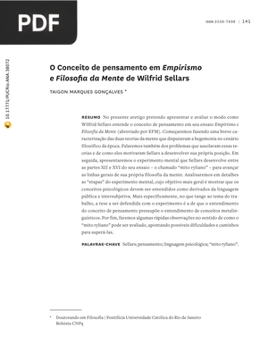 O Conceito de pensamento em Empirismo e Filosofia da Mente de Wilfrid Sellars