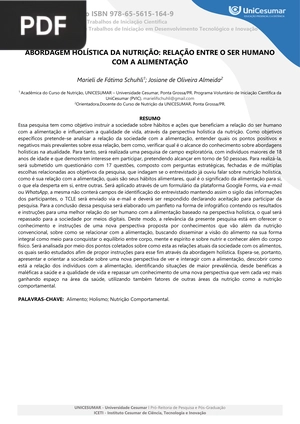 Abordaem holística da nutrição