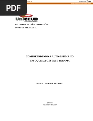 Compreendo a auto-estima no enfoque da gestalt terapia