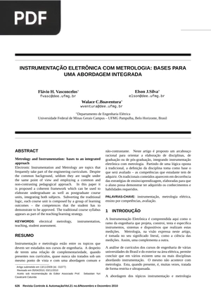 Instrumentação eletrônica com metrologia: Base para uma abordagem integrada