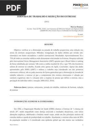 Jornada de trabalho e redução do estresse