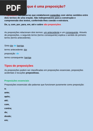 O que é uma preposição?