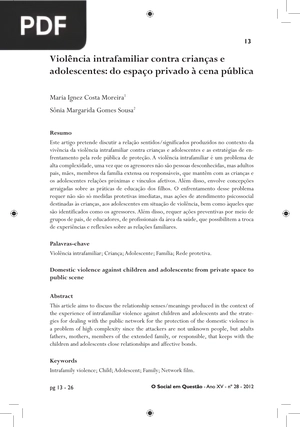 Violência intrafamiliar contra crianças e adolescentes: do espaço privado à cena pública