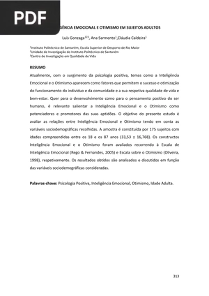 Inteligência e otimismo em sujeitos adultos