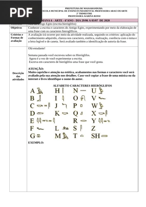 Os hieróglifos (Artigo)