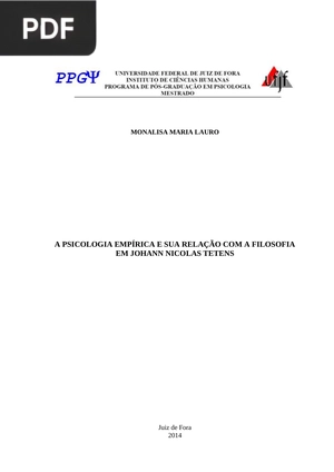 A psicologia empírica e sua relação com a filosofia em Johann Nicolas Tetens