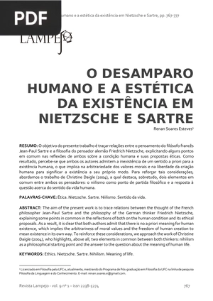O desamparo humano e a estética da existência em Nietzsche e Sartre