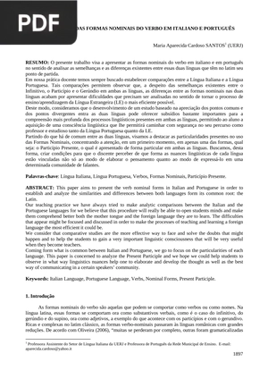 O ensino das formas nominais do berboem italiano e português (Artigo)