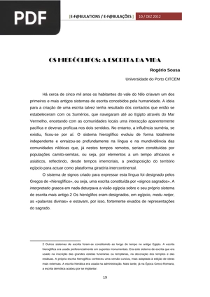Os hieróglifos (Artigo)