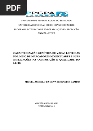 Caracterização genética de vacas leiteras por meio de marcadores moleculares e suas implicações e quelidade do leite