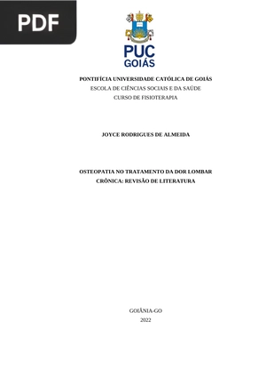 Osteopatia no tratamendo da dor lombar crônica