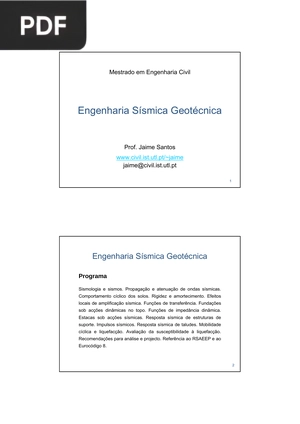 Engenharia Sísmica Geotécnica