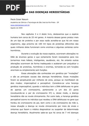 O DNA das doençás hereditárias