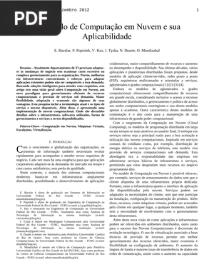 O Modelo de Computação em Nuvem e sua Aplicabilidade (Artigo)