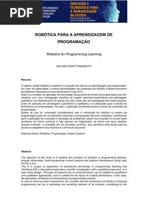 Robótica para aprendizagem de programação