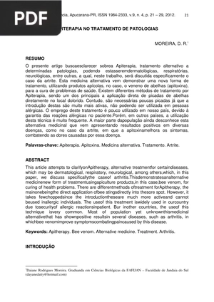 Apiterapia no tratamento de patologias (Artigo)