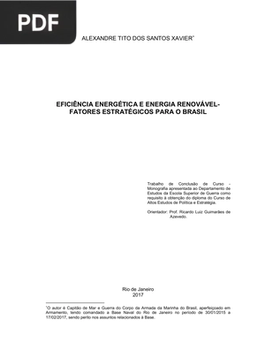 Eficiência e energia renovável- Fatores estratégicos para o Brasil