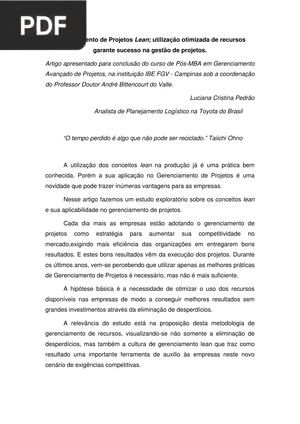 Gerenciamento de projetos lean; utiliação otimizada de recursos garante sucesso na gestão de projetos