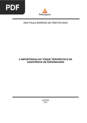 A oimportância do toque terapêurico na asitência de enfermagem