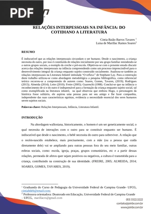 Relações interpessoais na infância