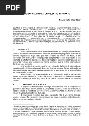Hermenêutica jurídica: Uma questão intigrante