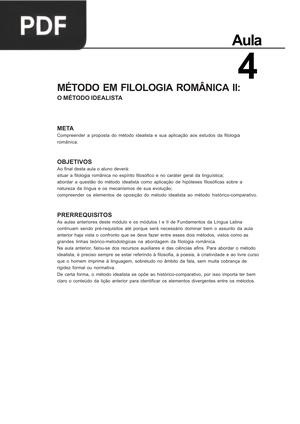 Método em filologia românicaII: O método idealista