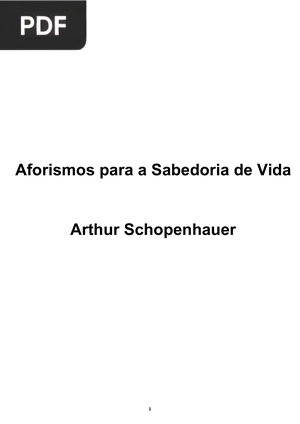 Aforismos para a Sabedoria de Vida