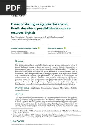 O ensino da língua egípcia clássica no Brasil: