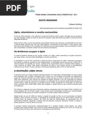 Egito Moderno (Artigo)